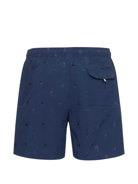 Slip de baie Boss cu broderie albastru