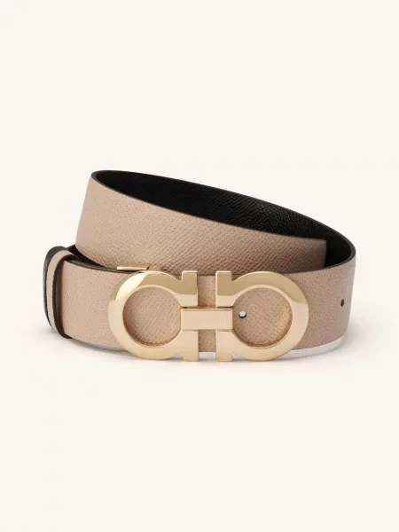 Ferragamo Skórzany Dwustronny beige czarny