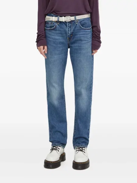 Карирани дънки straight leg Levi's® с шипове кафяво