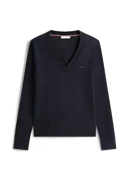 TOMMY HILFIGER Πουλόβερ ναυτικό μπλε / κόκκινο λευκό