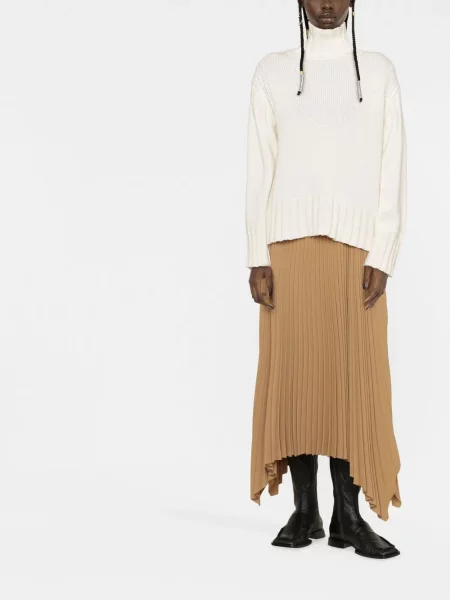 Pulover Jil Sander din cașmir alb