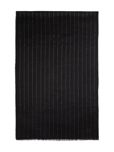Fular Lauren Ralph Lauren cu franjuri cu dungi negru