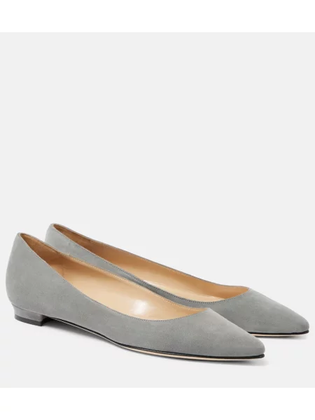 Balerinke Manolo Blahnik iz semiša siva