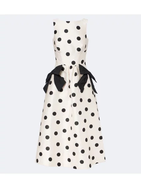 Rochie midi Rebecca Vallance cu funde cu buline alb