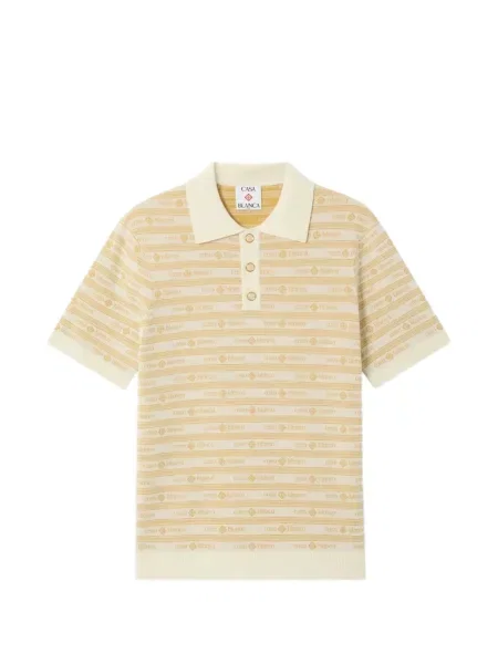 Tricou polo Casablanca de lână cu imagine