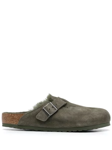 Papuci de casă Birkenstock din piele de căprioară