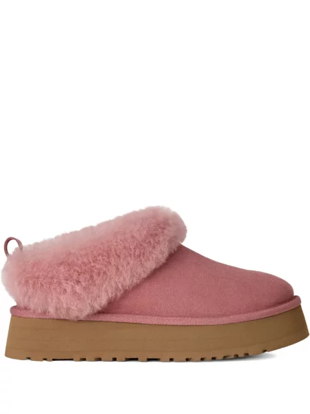 Papuci tip mules Ugg din piele de căprioară fără toc roz