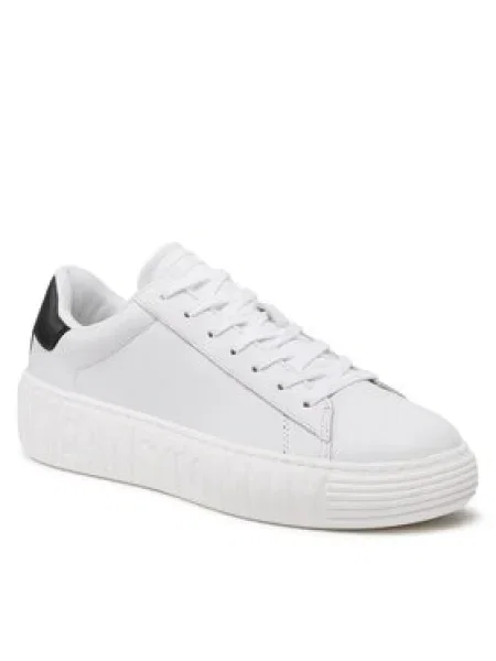 Tommy Jeans Sneakersy Leather Outsole biela