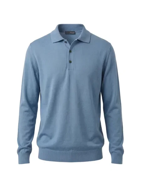 Lung tricou polo Drumohr albastru