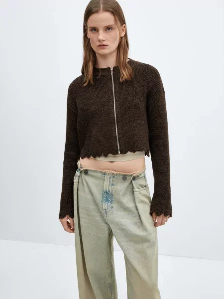 Кардиган MANGO Aranya коричневий