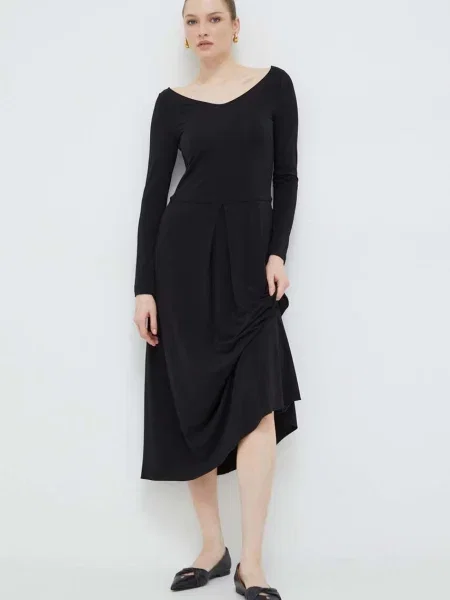 Obleka Max Mara Leisure črna