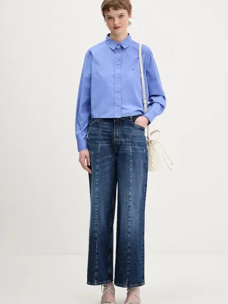 Tommy Jeans srajca vijolična