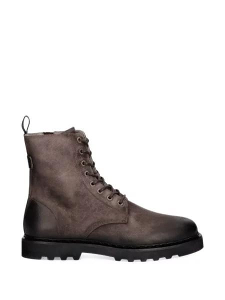 Botine Allsaints cu șireturi din piele maro