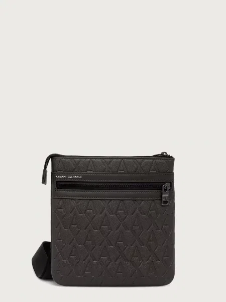 Armani Exchange geantă mică pentru bărbați maro