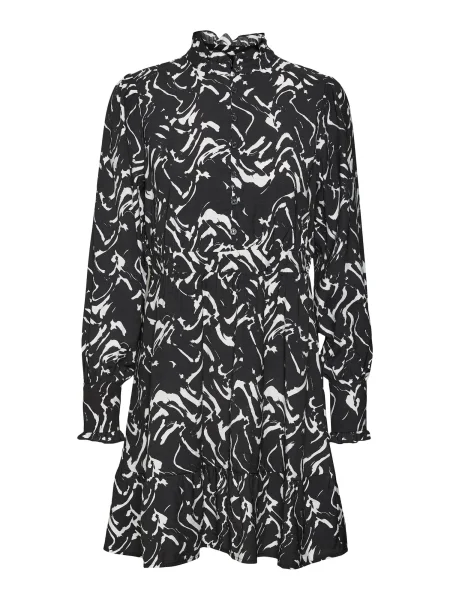 VERO MODA Rochie tip bluză CIA negru alb