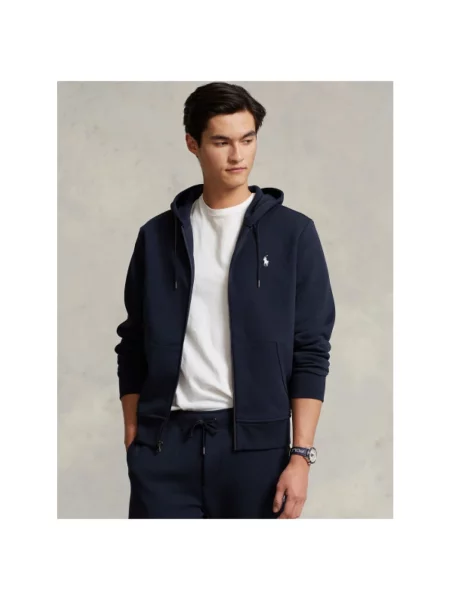 Polo Ralph Lauren bluza granatowy z kapturem gładka niebieska