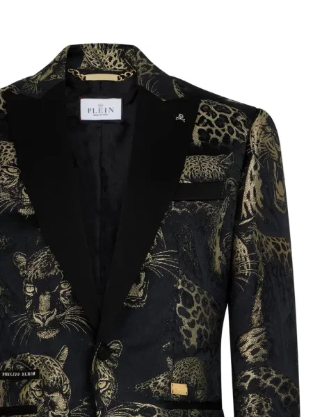 Sacou Philipp Plein din jacard negru