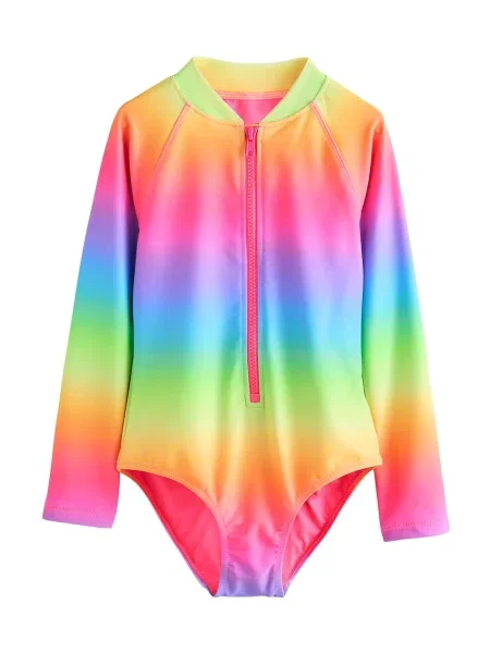 Next Costum de baie întreg / verde / lila / roz galben
