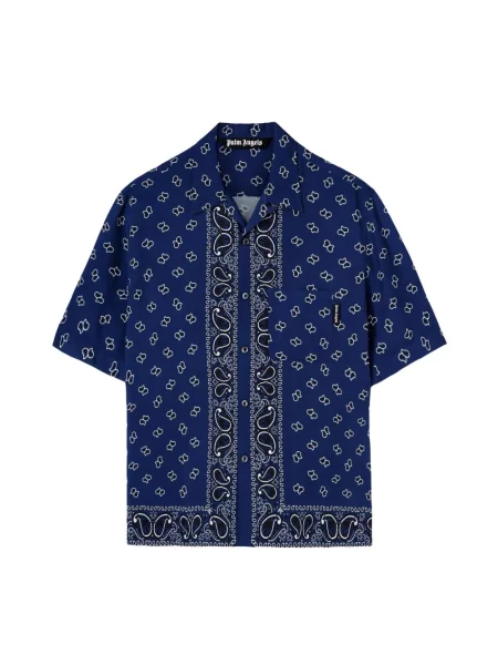 Koszula z krótkim rękawem Palm Angels z wzorem paisley niebieska
