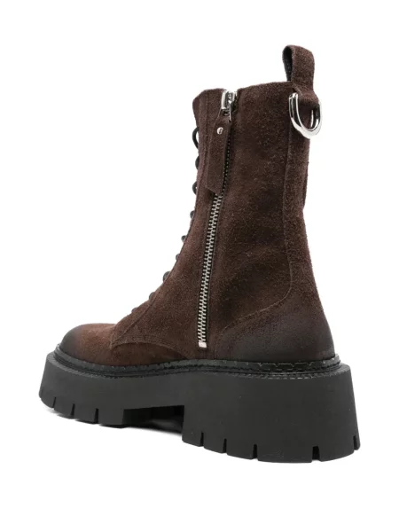 Боти Vic Matié с връзки на платформе с дантела кафяво