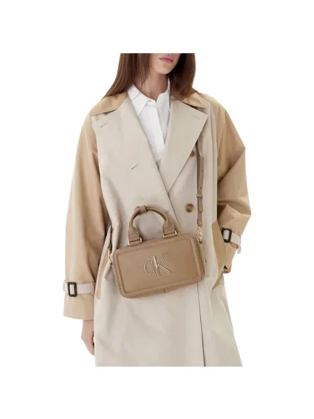 Calvin Klein Geantă Bold Ck Elongated Mini Tote bej