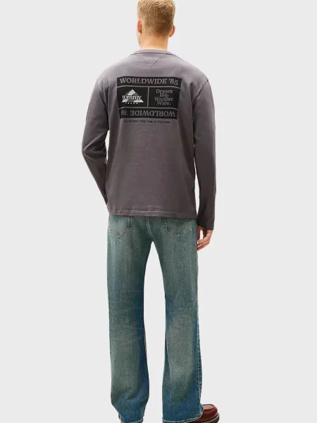 Лонгслів Tommy Jeans чорний