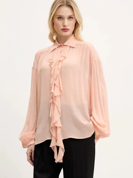 Aniye By camasa femei cu guler clasic relaxed portocaliu