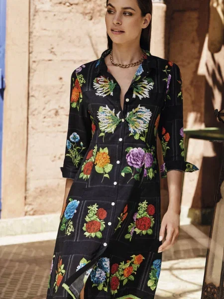 Пляжное платье-рубашка на