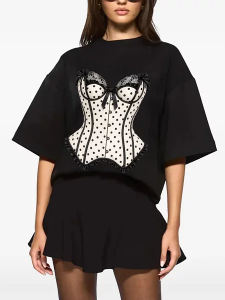 Tricou Hamza cu buline cu imagine negru