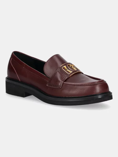 Usnjeni mokasini Guess bordo