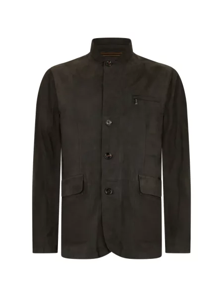 Geacă Moorer din piele de căprioară verde