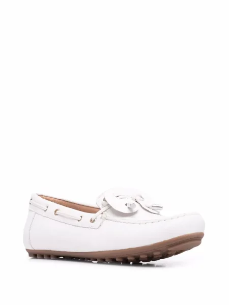 Pantofi loafer Geox cu șireturi din dantelă alb