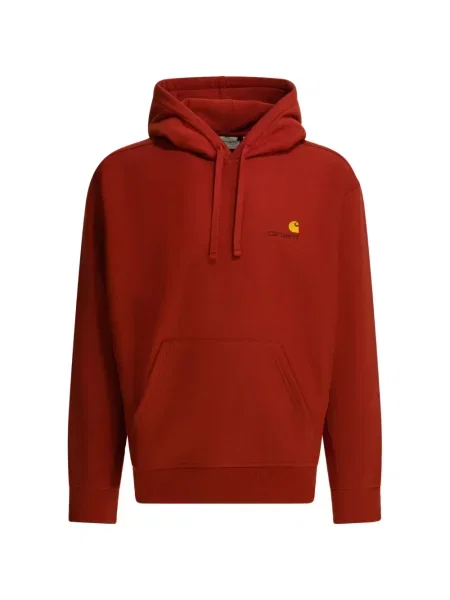 Hanorac cu glugă Carhartt Wip cu autograf cu cordon roșu