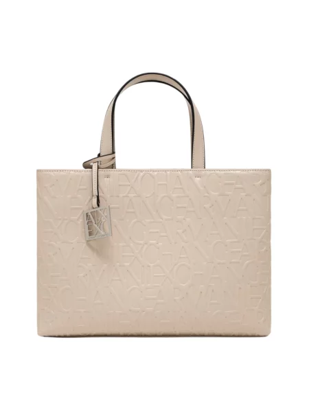 Shopperka Armani Exchange elegancka beżowa