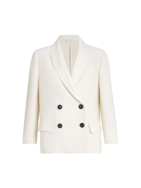 Lniana marynarka Brunello Cucinelli beżowa