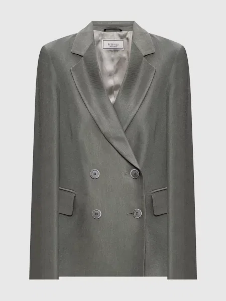 Двобортний жакет з льоном Peserico зелений