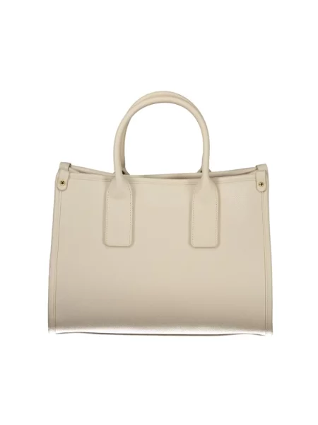 Lniana torebka Valentino Bags beżowa