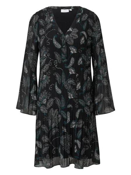 COMMA Obleka petrol / črna bela