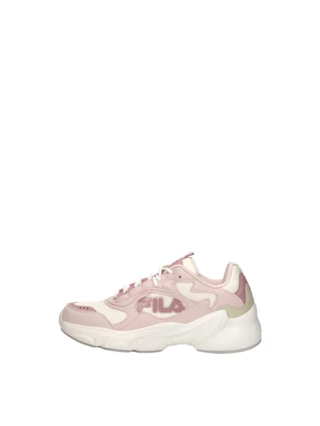 Lniane sneakersy Fila z logo różowe