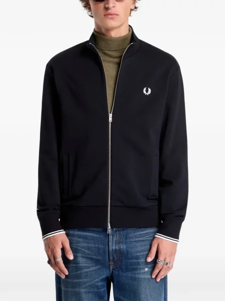Hanorac cu fermoar Fred Perry negru