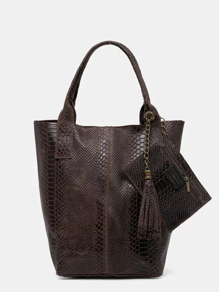 Geanta de piele Answear.lab din piele maro