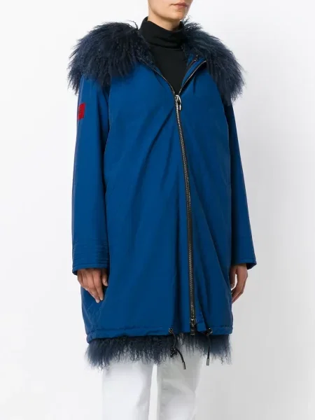 Kožešinový lem srst parka Gianfranco Ferré Pre-owned modrá