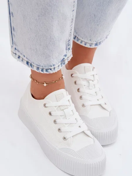 Teniși Big Star Shoes cu platformă alb