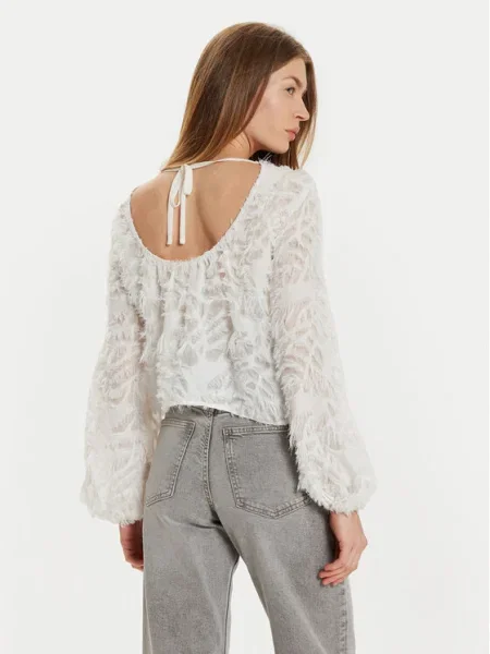 Gina Tricot Bluză alb