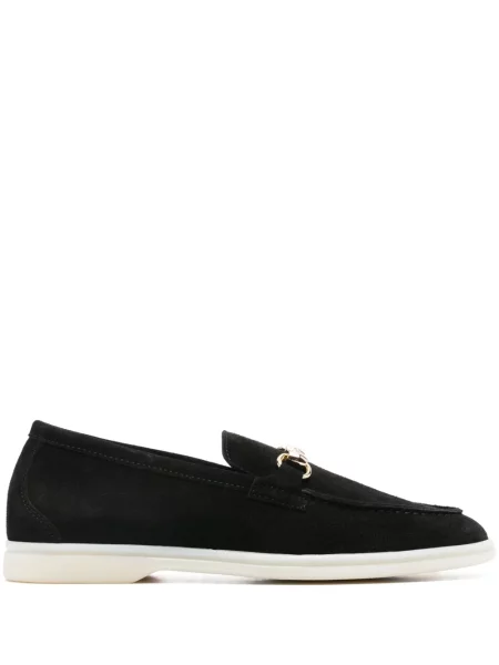 Pantofi loafer Scarosso din piele de căprioară negru