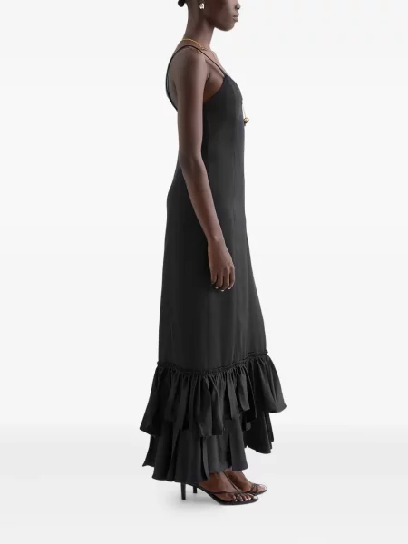 Rochie Jil Sander cu volane de costum negru