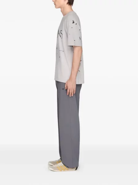 Lung tricou Adidas cu imagine gri