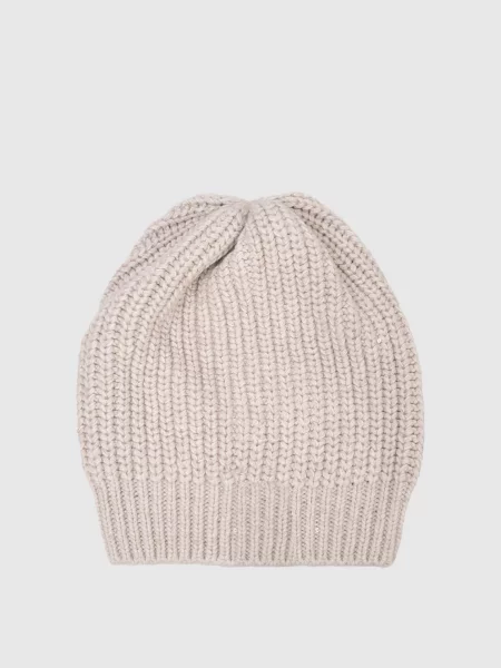 Шапка з кашеміру і шовку з паєтками Brunello Cucinelli сіра