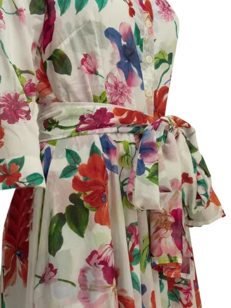 Rochie Samantha Sung cu model floral cu imagine alb