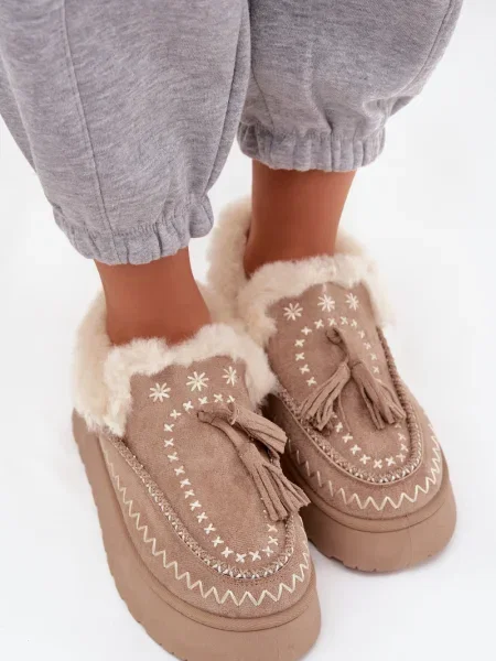 Čizme za snijeg Boto od brušene kože bijela